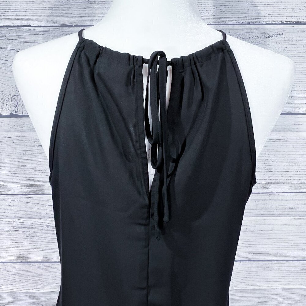 New York & Company Lace Tank | Black | Halter | Small | Round Neck | Women's - Picture 7 of 12